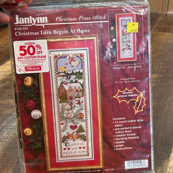 Janlynn Christmas Cross Stitch x 2. Vintage. NWT. - Picture 2 of 7